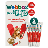 Webbox Lick-e-Puds avec friandises pour chats à la fraise (5x15g)